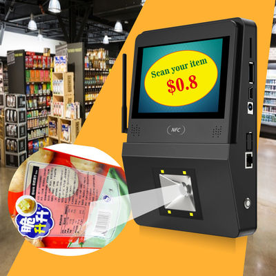 Verificatore self-service Android OS da 5 pollici con scanner di codici a barre 2D /Retail ROHS certificato